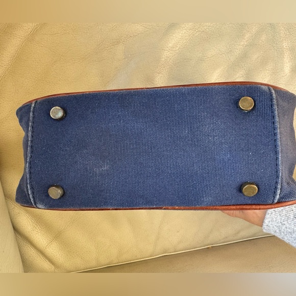 Tommy Bahama Mens Travel Bag Toiletries Navy Blue Leather - Picture 4 of 11